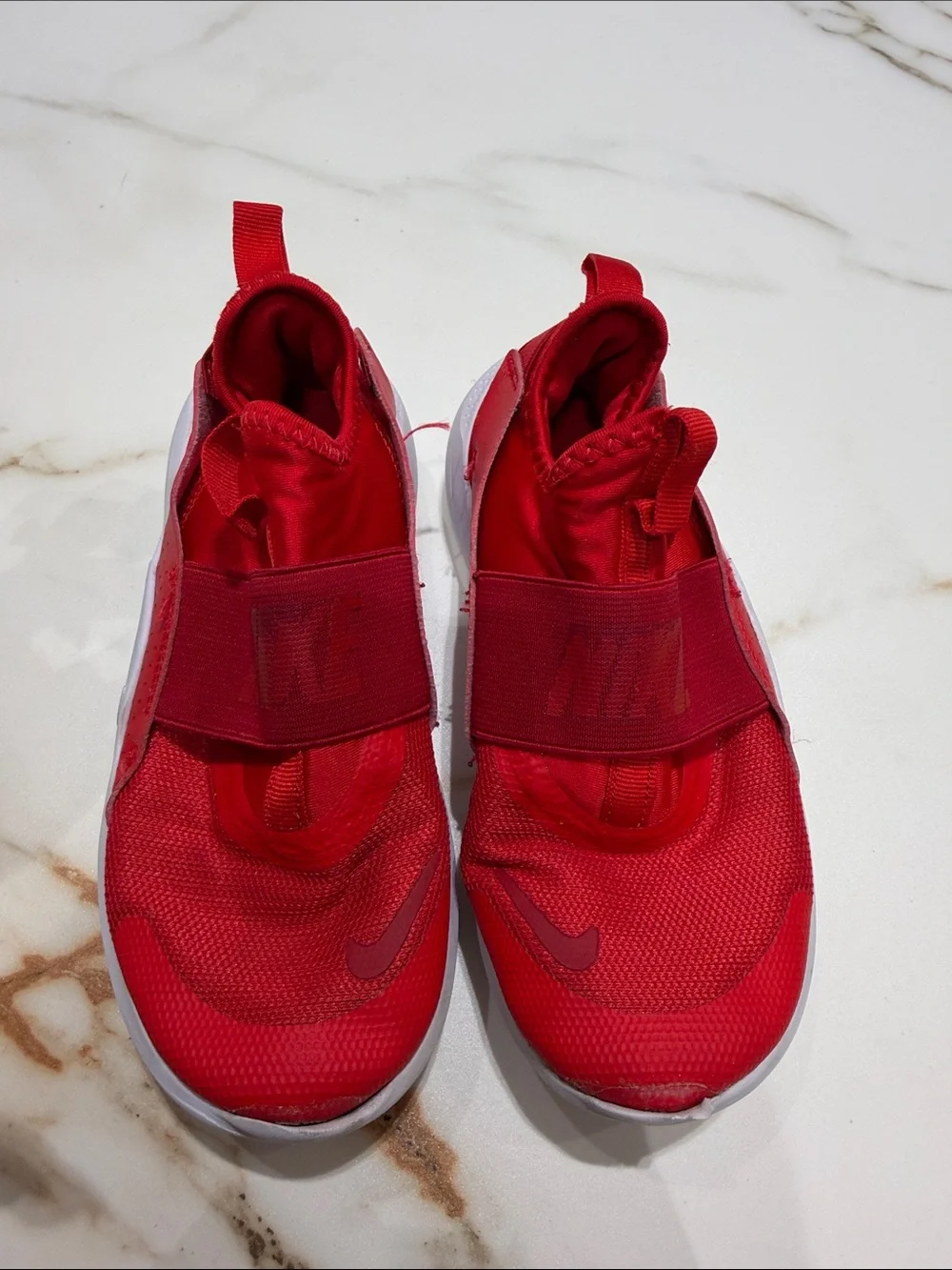 Nike Kids Red Slip-On Sneakers with White Sole